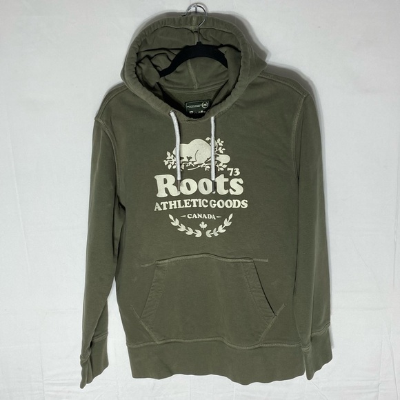 Roots Green With Classic Logo Pullover Hoodie S - Picture 15 of 15